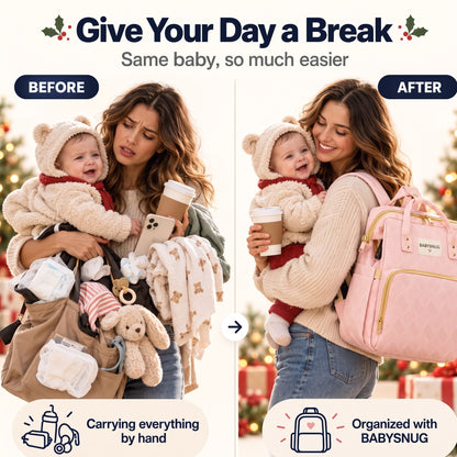 BabySnug™ MomShell Diaper Backpack & Baby Station