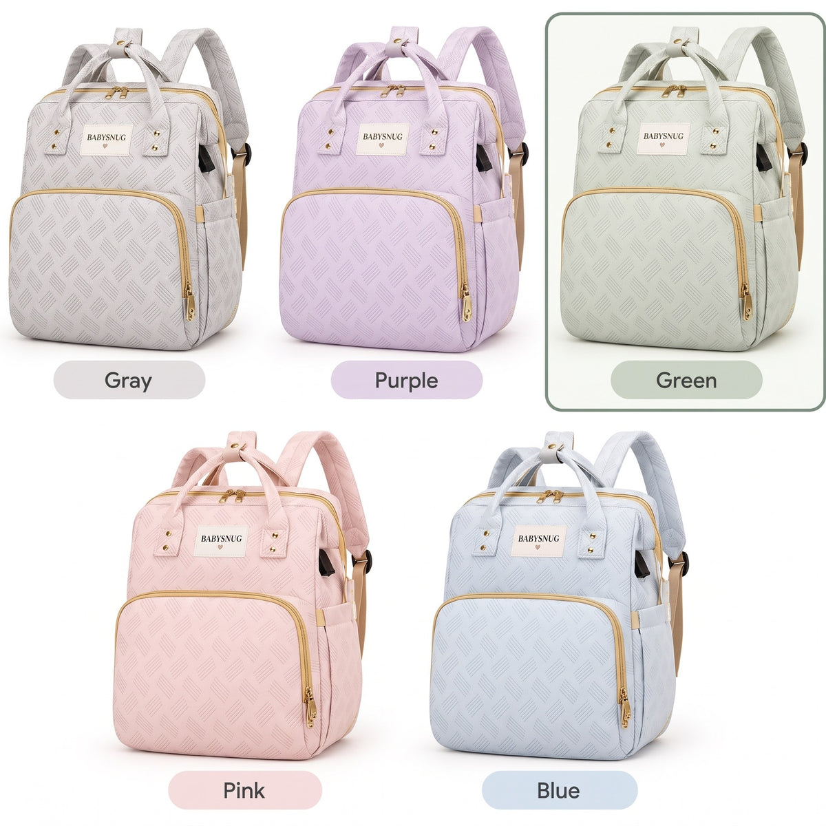 BabySnug™ MomShell Diaper Backpack & Baby Station