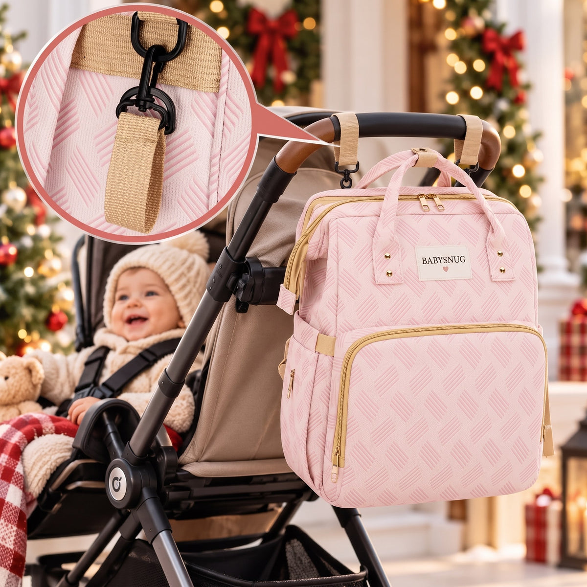 BabySnug™ MomShell Diaper Backpack & Baby Station