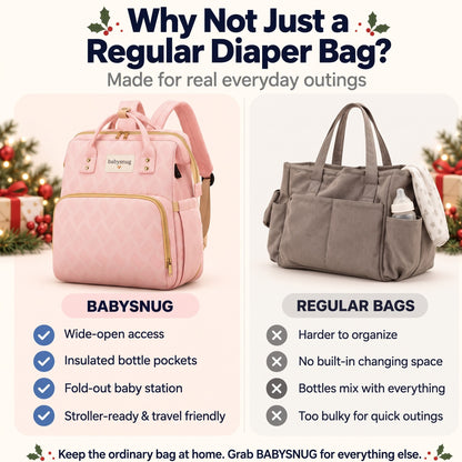 BabySnug™ MomShell Diaper Backpack & Baby Station